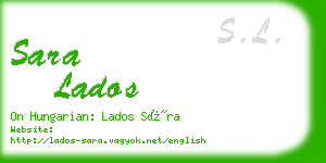 sara lados business card